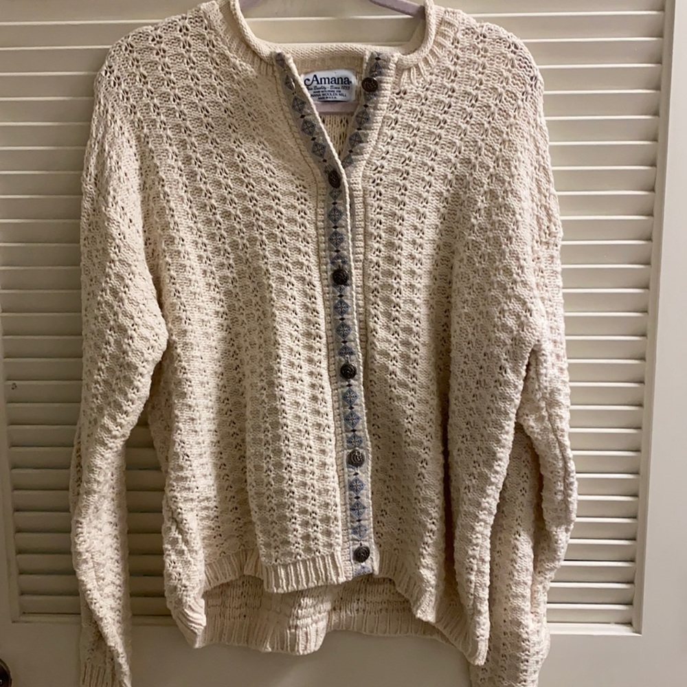 Vintage Amana knitted sweater size S M cotton y2K